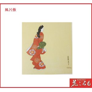 画像: 在庫処分品　風呂敷　二巾浮世絵ちりめん友禅